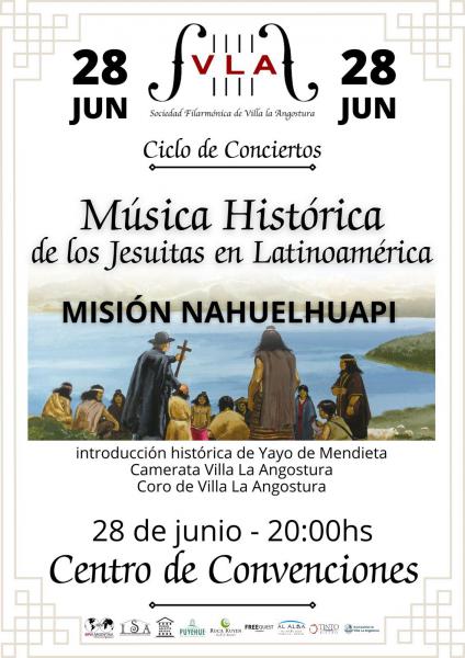 Compartimos la Invitación a un Concierto Cultural en Villa la Angostura sobre las Misión Nahuel Huapi