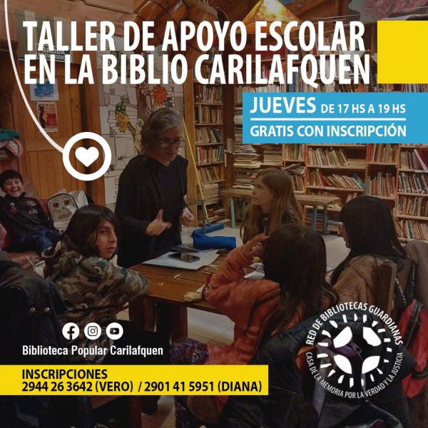 TALLER DE APOYO ESCOLAR EN LA BIBLIO CARILAFQUEN