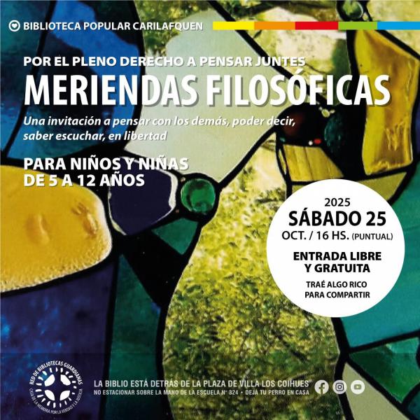 La Biblio te convida: Meriendas Filosóficas