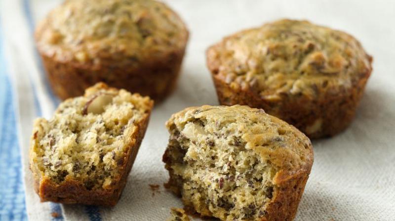 Muffins de Banana con Semillas de Linaza y Almendras