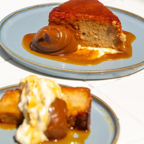 BUD&Iacute;N DE PAN DE BANANA Y DULCE DE LECHE