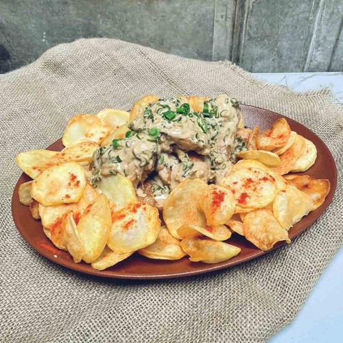 POLLO AL VERDEO CON PAPAS ESPA&Ntilde;OLAS