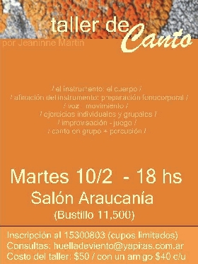 TALLER DE CANTO por Jeaninne Martin