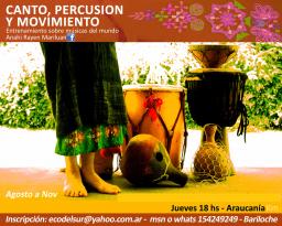  Talleres CANTO, PERCUSION Y MOVIMIENTO.