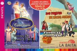 Ma&ntilde;ana y el s&aacute;bado: CENICIENTA y LOS PIRATAS DE NUNCA JAMAS 